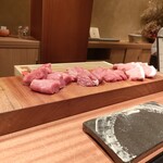 京町堀 なかむら - 揚げる前のお披露目