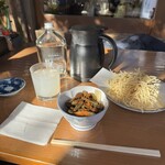 そば処 湧水 - いいちこボトルを蕎麦湯割で、山菜料理と蕎麦揚げをアテに♪