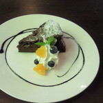 エッセンス - ケーキセット　￥１０００のケーキ（ガトーショコラ）