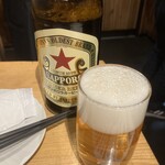 酒スタンド 魚蔵 - 241228金　大阪　酒スタンド 魚蔵　赤星中瓶528円