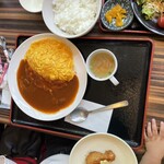 たまご庵 レストラン - デミソースオムライスセット並盛 ¥1,090-