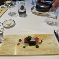 ポンドールイノ - 1皿目
                    ・がいな鰆とおたふく菊菜 