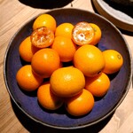 レスピラシオン - 茶菓子：金柑のクレマカタラーナ