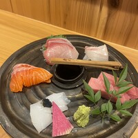 魚と炭と鉄板と ととと - 盛り合わせ（無理言って5種にしていただきました）