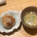 地葉はなれ - 2024.12.  焼きおにぎり & 鶏スープ