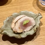 地葉はなれ - 2024.12.  胸肉のたたき(水郷赤鶏)