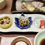 料理旅館 丸寅 - てっぴの創作3種盛り