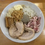 煮干らーめん 川むら - まぜそば300g全部載せ 1,000円