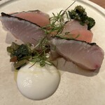 清澄白河 フジマル醸造所 - 宮城県産 鰆のたたき蕪のピュレ