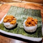 函館開陽亭別邸大三坂 - 名物「うにぎり・ミニ2個セット（1,860円）」と「塩水うにトッピング（860円）」✕2