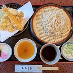 蕎麦と寿司のおおしま - 料理写真:天ざるそば 1,550円