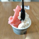 GELATO&CAFFEいざわ苺園 - ノッチョーラ＆イチゴソルベ