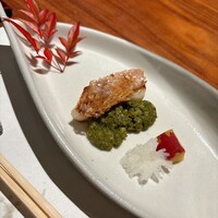 夢酒みずき - 甘鯛うろこ焼き 春菊銀杏ソース