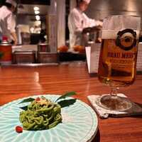 夢酒みずき - ほうれん草豆腐のモンブラン仕立て