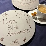 シーフードイタリアン　ポルト - 誕生日と結婚記念日のプレートをご用意頂きました♪