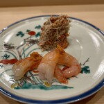 鮨桂太 - 甘エビに、香箱蟹