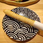 串揚げ かたやま - アスパラの肉巻き