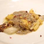 リストランテ ペガソ - May, 2014　オランダ産ホワイトアスパラのロースト　毛蟹入りオムレツ　マッシュルームクリームソース