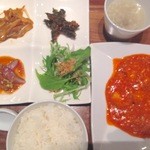 凛丹 - 海老チリソース煮定食　\1000(税別)