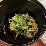 串かつ あーぼん - 茶そば-とろろ、ワサビ、ナメコ-