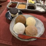 串かつ あーぼん - シャーベット4種類-バニラ、チョコ、アールグレイ、ヨーグルト-とオレオ