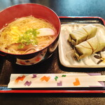 茶房ふたかみ - 料理写真:柿の葉寿司・にゅうめんセット