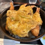 こだわり丼の店 サカエ - えびフライ丼1020円(ご飯大盛り)
