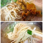 ラーメンばか馬 - ガーリックや高菜、ゴマをトッピング