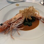 神椿 - 大海老のカダイフ揚げ　アメリカーヌソース