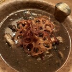 INUI - 燒牡蠣黒舞茸マッシュルームとポルチーニのコンソメのスモーキーなあんかけスープ