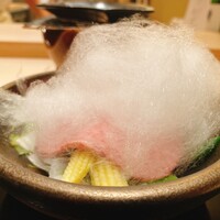 松阪牛 たかぎ - 綿飴にドレッシングをかけて