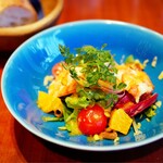 ル・プーレ ブラッスリーうかい - 海老とオレンジのサラダ