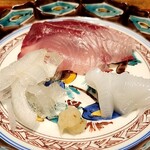 温石 - 薄くひいた鰤 玉葱を巻いていただきました