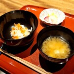 温石 - 桜海老ごはん 香の物 味噌汁