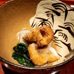 温石 - いとより鯛 海老芋 ほうれん草