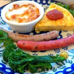 白州アルベロ - じゃがいものグラタン、フリッタータ、ソーセージ