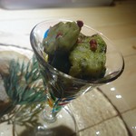 OSTERIA AL CORALLO - ブリっと新鮮な、鳥羽産の蛸といんげんのジェノベーゼ