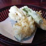 そば季寄 季作久 - 白子の天ぷら