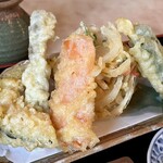 高林坊 - 地野菜の天麩羅。ゴボウ、人参、かぼちゃ、ピーマン、野菜かき揚げの5品！