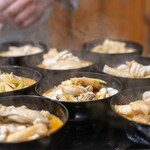 うを徳 - 2024.12 痛風鍋（壱岐産クエ、雲子、宮城産牡蠣、余市産アンキモと八丁味噌ベースのどぶ汁仕立て）
