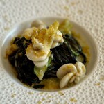 Ristorante Crocifisso - イカ墨のタリオリーニ　白子と九条葱