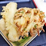 長生うどん - かき揚げ＆イカ天