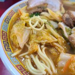 天理スタミナラーメン - 麺のアップ
