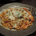 いちばんぼし  - 温泉タマゴとトマトソースのパスタ・・・こんな名前だった。