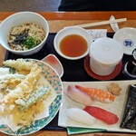 ふく福 - 料理写真:寿司おはら天ぷらセット