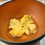 prospero - 雉のラビオリ 名古屋コーチンのコンソメスープ