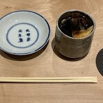 おそば宝来 - ひれ酒(富翁 上撰 五段仕込)