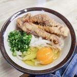 讃岐うどん がもう - うどん小、げそ天、生卵