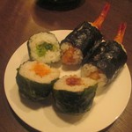 パークモア - マスターに差し入れの天むすとめはりを出してもらう