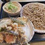 そば哲 - もりそば＆野菜天ぷら盛り合わせ